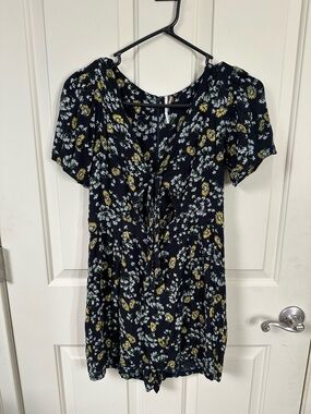 Free People Black Floral Sunflower Print Dress